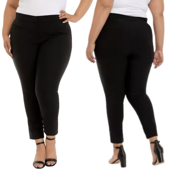 NWT Calvin Klein Tech Compression Straight Cropped Pants in Black Sz. 22W - Picture 1 of 3